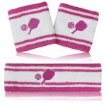 KOFULL Pickleball Sweatbands and Headbands Set, Pink