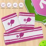 KOFULL Pickleball Sweatbands and Headbands Set, Pink