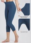 Women's High Waisted Capri Leggings with Pockets