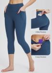 Women's High Waisted Capri Leggings with Pockets