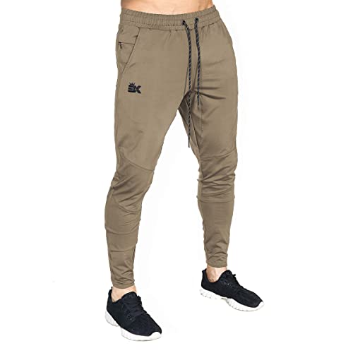 BROKIG Men's Lightweight Workout Sweatpants, Beige XL