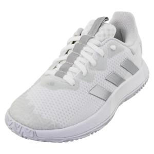 Adidas Women's SoleMatch Control Sneaker in White/Silver/Grey