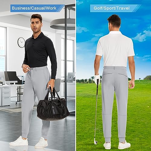 Light Grey Men's Pickleball Athletic Tapered Jogger Pants