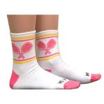 Women's Pink Paddles Pickleball Athletic Quarter Length Socks