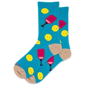 Hot Sox Women's Blue Pickleball Crew Socks 4-10