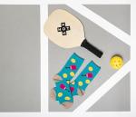 Hot Sox Women's Blue Pickleball Crew Socks 4-10