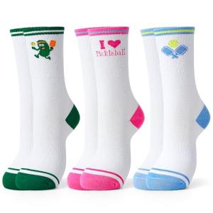 Funny Women's Pickleball Socks - 3 Pair Set