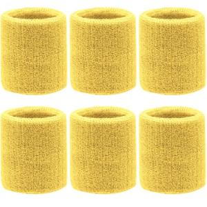 Absorbent Cotton Wrist Sweatbands for Pickleball - 6 Pack