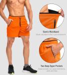 Men's Quick Dry Gym Shorts for Pickleball (Orange, Large)