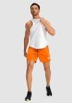 Men's Quick Dry Gym Shorts for Pickleball (Orange, Large)