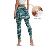 Iris Judy Turquoise Cloud Women's Pickleball Skirt with Leggings