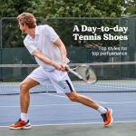 FitVille Men's Wide Court Shoes for Pickleball (Orange, 10.5)