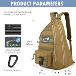 Brown Pickleball Backpack with Adjustable Sling Bag