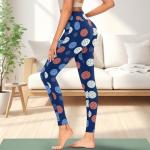 High Waisted Pickleball Print Yoga Pants for Women