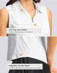 Women's Sleeveless 1/4 Zip Pickleball Polo - Black Dot