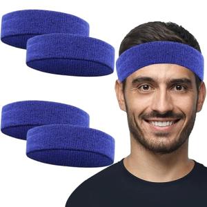 4 Pack Moisture-Wicking Headbands for Sports