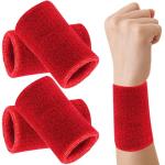 Absorbent 6 Inch Wrist Sweatbands - 4 Pack