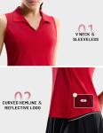 MIER Women's Quick Dry V Neck Polo Tank Top