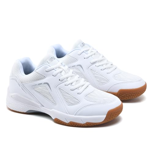 LEFUS Women's Pickleball Court Shoes - White, Size 8.5
