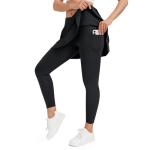 Women's Black Ruffle Skirted Leggings with Pockets