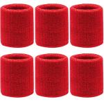 Absorbent 6-Pack Sports Wrist Sweatbands - Red
