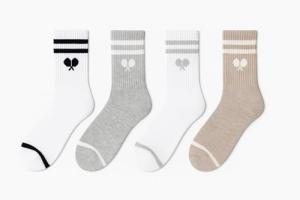 L'ORANGE Court Crew Pickleball Socks - 4-Pack