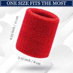 Absorbent 6-Pack Sports Wrist Sweatbands - Red