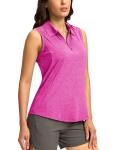 Women's 1/4 Zip Pickleball Tank Top, Heather Rose