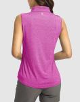 Women's 1/4 Zip Pickleball Tank Top, Heather Rose