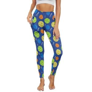 Curugaroo Women's Pickleball Print High Waist Leggings