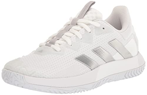 Adidas Women's SoleMatch Control Sneaker in White/Silver/Grey