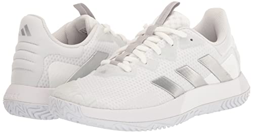 Adidas Women's SoleMatch Control Sneaker in White/Silver/Grey