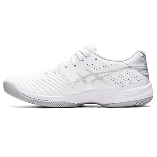 ASICS Women's Pickleball Shoes, Size 8.5, White/Silver