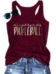 Women’s Racerback Pickleball Tank Top - Wine Red