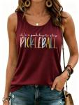 Women’s Racerback Pickleball Tank Top - Wine Red