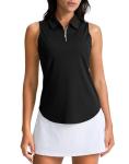 G Gradual Women's Sleeveless Zip Polo Tank Top