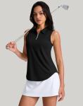 G Gradual Women's Sleeveless Zip Polo Tank Top