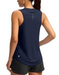 SANTINY Women's Racerback Athletic Tank Top - Navy