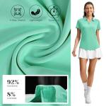 Rdruko Women's Aqua Short Sleeve Pickleball Polo