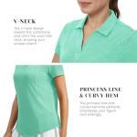 Rdruko Women's Aqua Short Sleeve Pickleball Polo