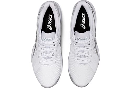 ASICS Women's Pickleball Shoes, Size 8.5, White/Silver