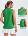 Women's Sleeveless V-Neck Pickleball Polo Shirt
