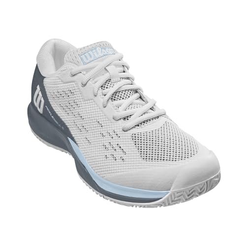 Wilson Women's Pickleball Sneaker, White/Grey/Baby Blue, Size 9