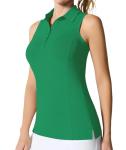 Casei Women's Quick-Dry Sleeveless Golf Polo - Green