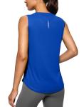 G Gradual Women's Sleeveless High Neck Workout Tank, Blue