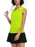 Women's Sleeveless Quick-Dry Pickleball Polo, Neon Green