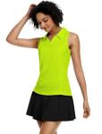 Women's Sleeveless Quick-Dry Pickleball Polo, Neon Green