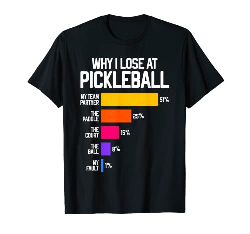 Pickleball Humor Tee: "Why I Lose" - Black