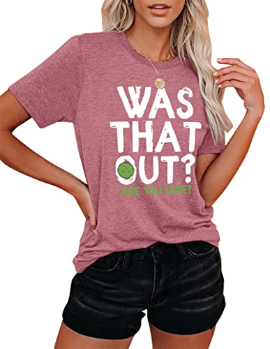 Women's Funny Pickleball Graphic Tee in Pink (Large)