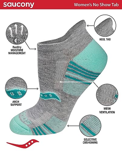 Saucony Women's Performance Heel Tab Socks - Grey